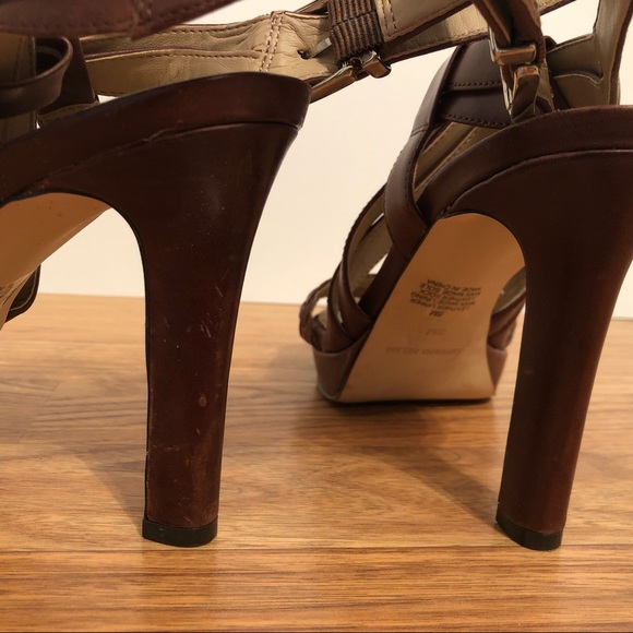 Antonio Melani braided strappy brown heels - Picture 3 of 5